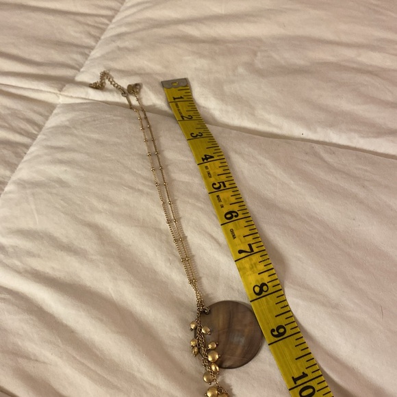 Lia Sophia gold tone abalone shell disk pendant - Picture 3 of 4